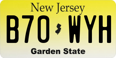 NJ license plate B70WYH