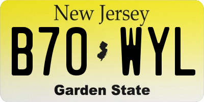NJ license plate B70WYL
