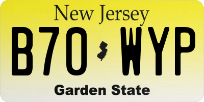 NJ license plate B70WYP