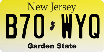NJ license plate B70WYQ