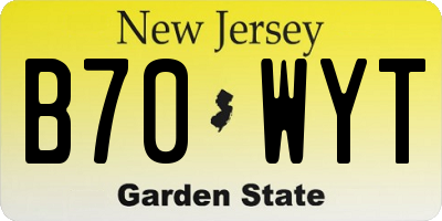 NJ license plate B70WYT