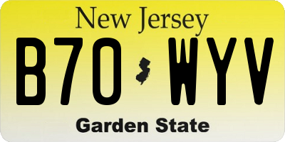 NJ license plate B70WYV