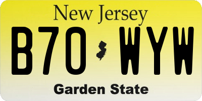 NJ license plate B70WYW