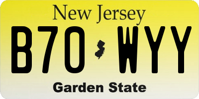 NJ license plate B70WYY
