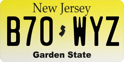 NJ license plate B70WYZ