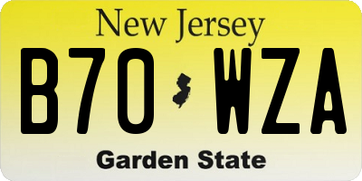 NJ license plate B70WZA