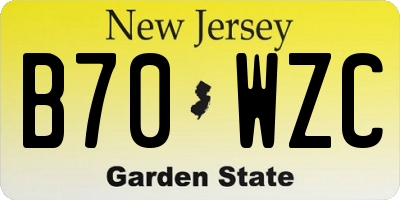 NJ license plate B70WZC