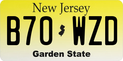 NJ license plate B70WZD