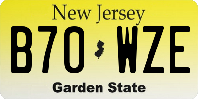NJ license plate B70WZE