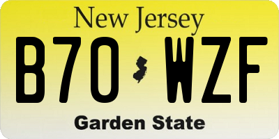 NJ license plate B70WZF