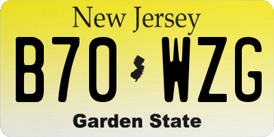 NJ license plate B70WZG