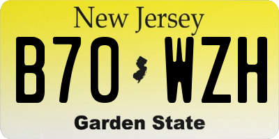 NJ license plate B70WZH