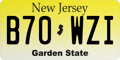 NJ license plate B70WZI