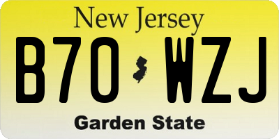 NJ license plate B70WZJ