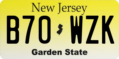 NJ license plate B70WZK