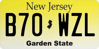 NJ license plate B70WZL