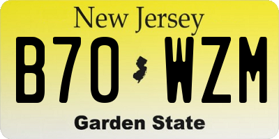 NJ license plate B70WZM