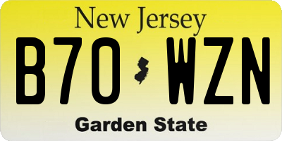 NJ license plate B70WZN