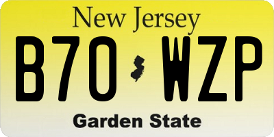 NJ license plate B70WZP