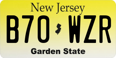 NJ license plate B70WZR