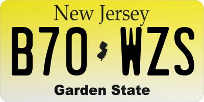 NJ license plate B70WZS