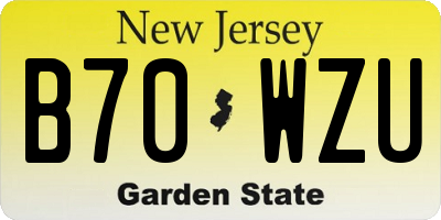 NJ license plate B70WZU