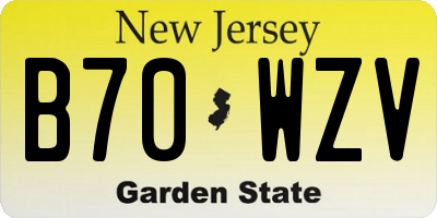 NJ license plate B70WZV