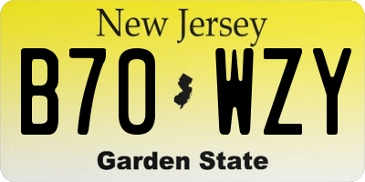NJ license plate B70WZY