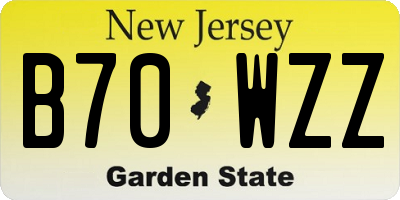 NJ license plate B70WZZ
