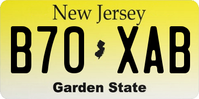 NJ license plate B70XAB