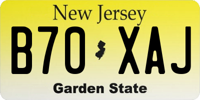 NJ license plate B70XAJ