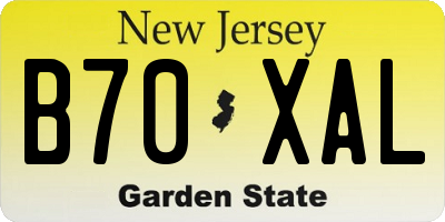NJ license plate B70XAL