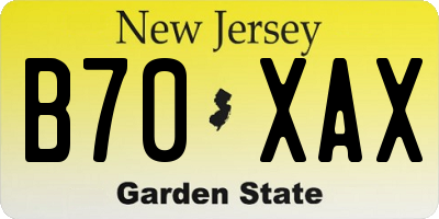 NJ license plate B70XAX