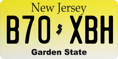 NJ license plate B70XBH