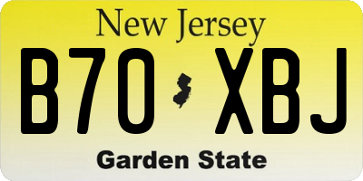 NJ license plate B70XBJ