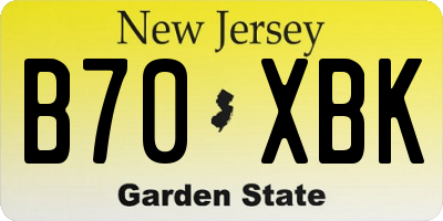 NJ license plate B70XBK