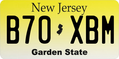 NJ license plate B70XBM