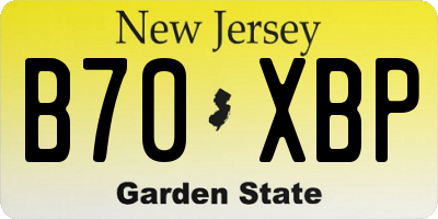 NJ license plate B70XBP