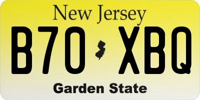NJ license plate B70XBQ