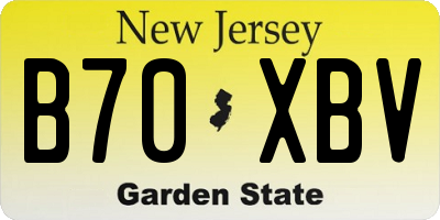 NJ license plate B70XBV