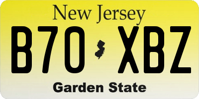 NJ license plate B70XBZ