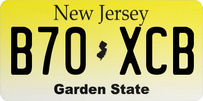 NJ license plate B70XCB