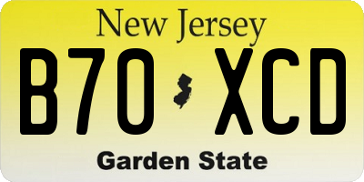 NJ license plate B70XCD