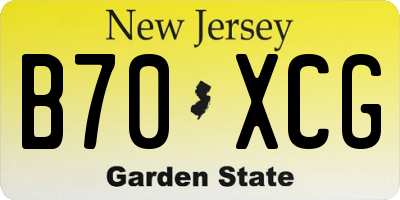 NJ license plate B70XCG