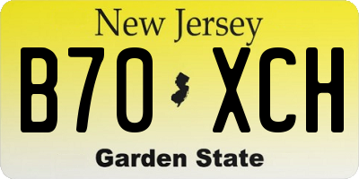 NJ license plate B70XCH