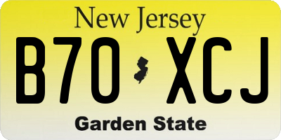 NJ license plate B70XCJ
