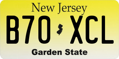 NJ license plate B70XCL