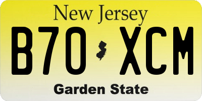 NJ license plate B70XCM