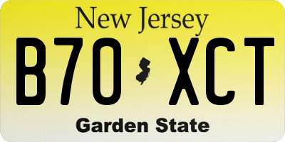 NJ license plate B70XCT