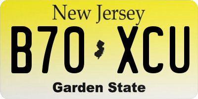 NJ license plate B70XCU